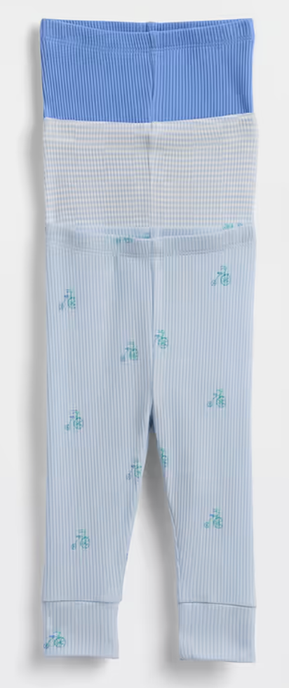 Baby First Favorite TinyRib Pull-On Pants (3 Pack)- Bicycle color 0-3 Months