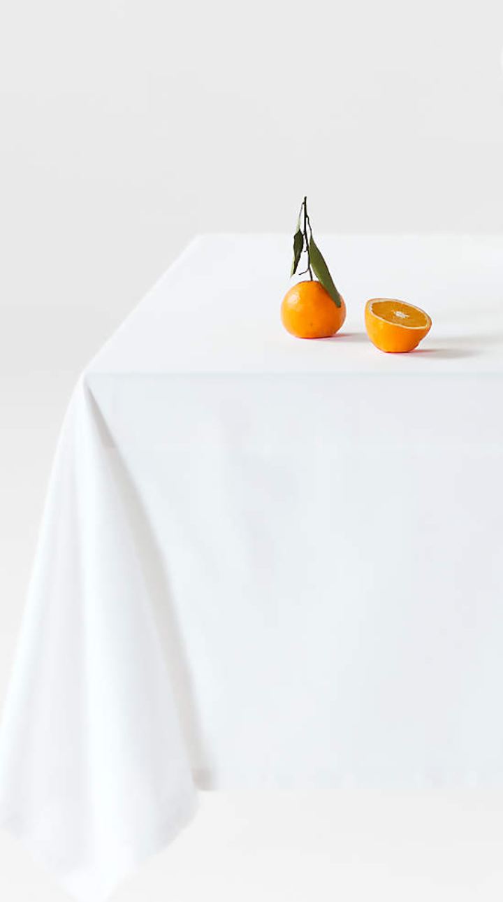 Aspen 60"x120" Crisp White Organic Cotton Tablecloth
