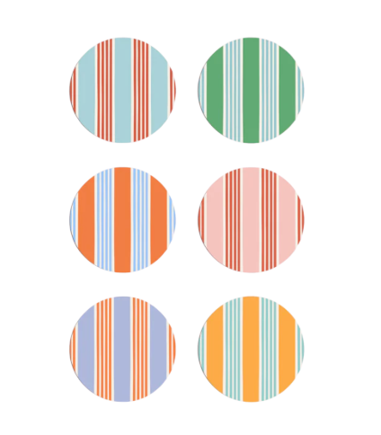 Amalfi Stripes Set of 6 Coasters