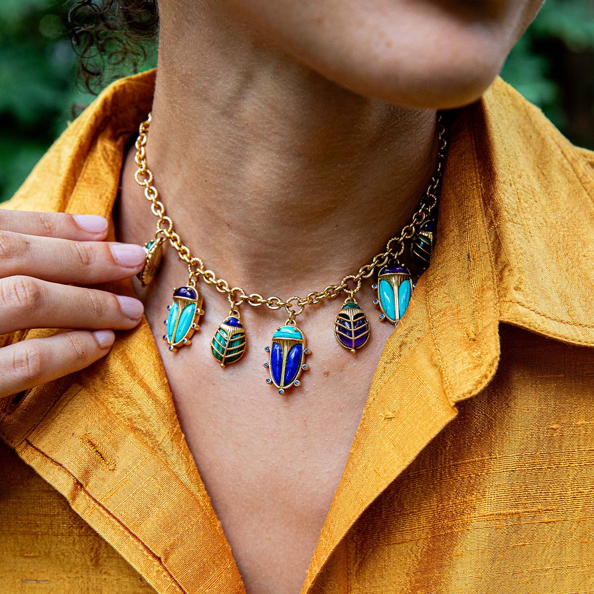 Scarab Family Necklace in Multi