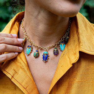 Scarab Family Necklace in Multi