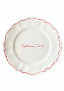 Personalized Quote Dinner and Dessert Scalloped Plate, Set of 12