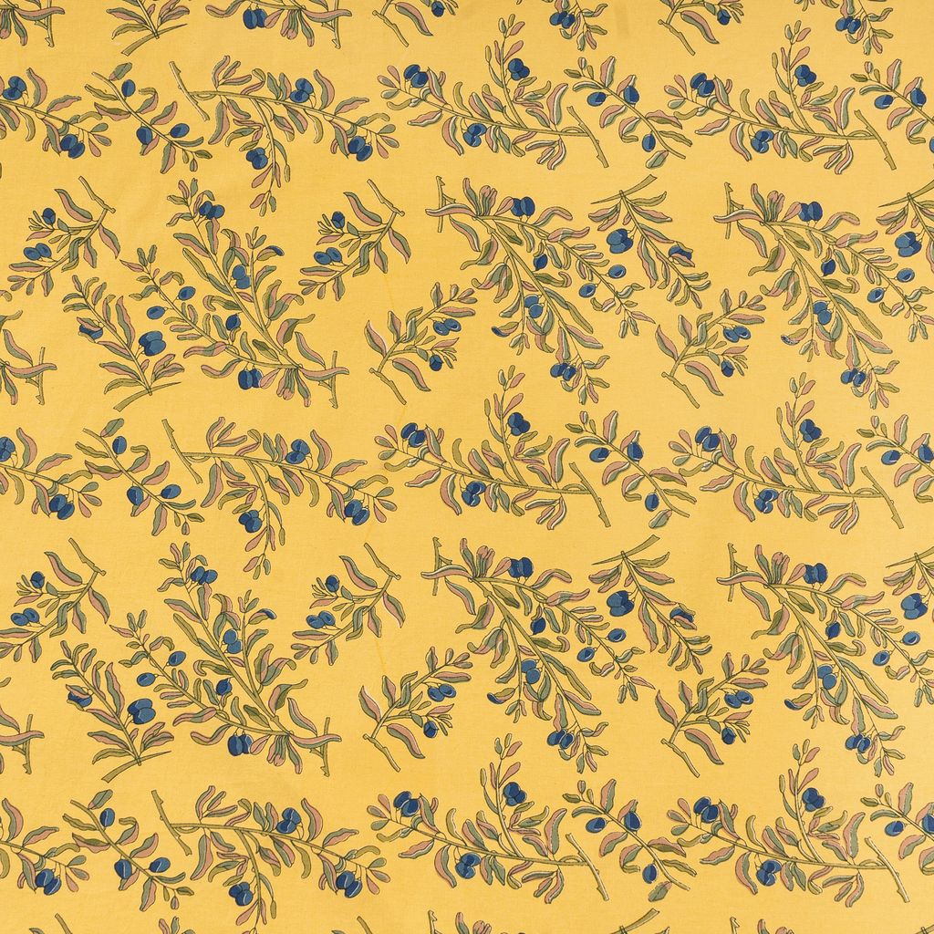 Olive Tree Tablecloth in Khaki & Blue