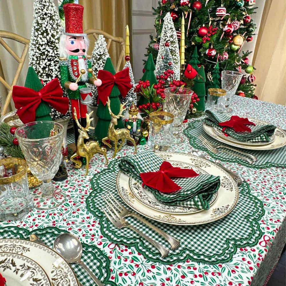 Bettina Napkin in Dark Green Gingham, Set of 4