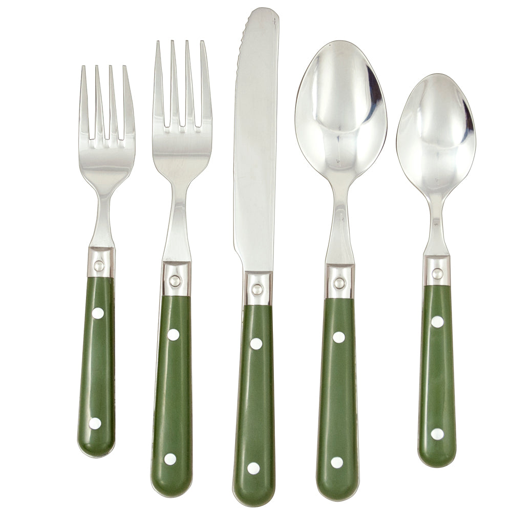 LePrix 5-Piece Place Setting in Moss Green