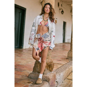 Marine Pareo Cover-Up in Tissu