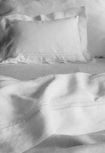 Elizaveta Bed Linen Set in Ivory White Hemstitch