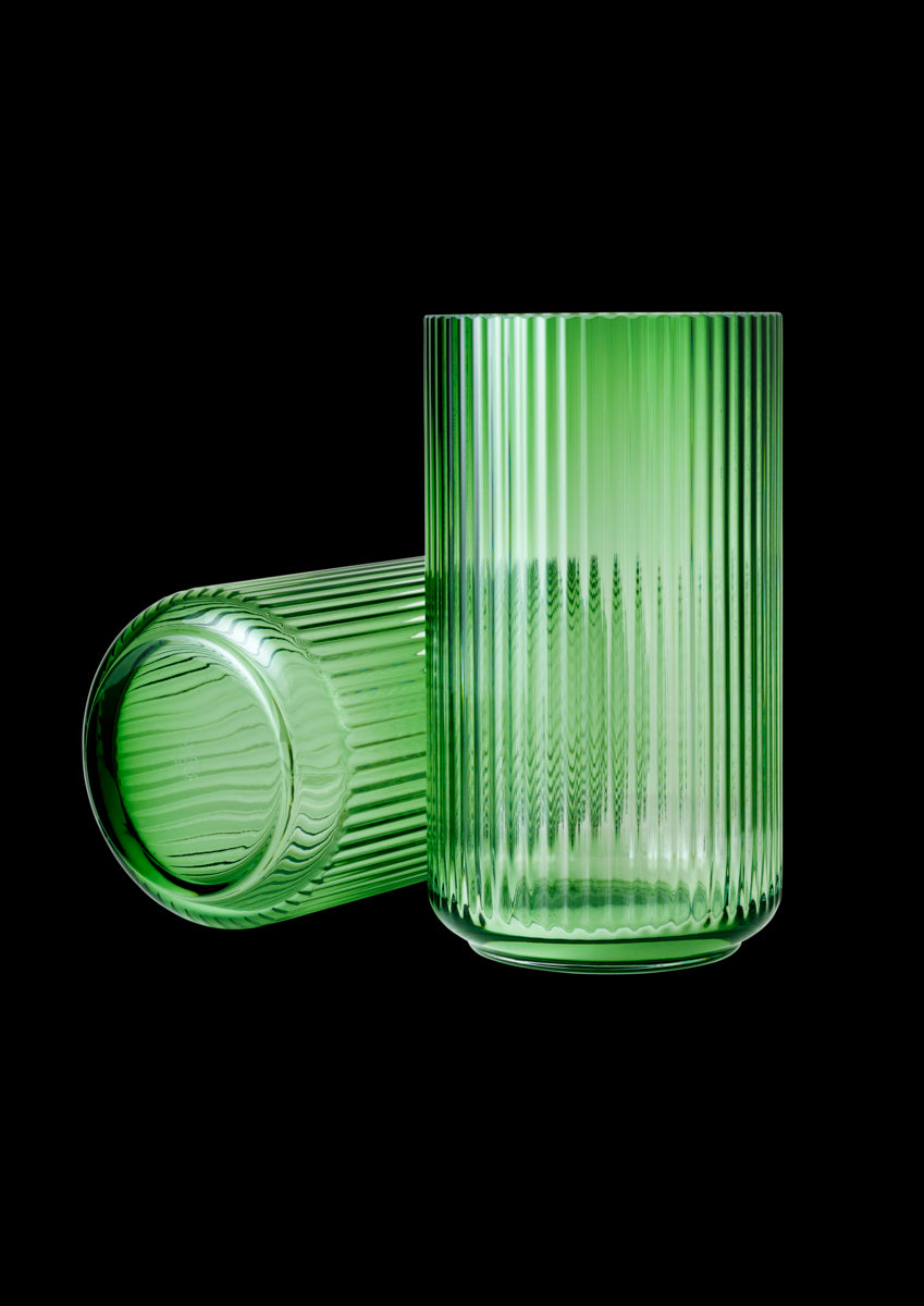 Lyngby Vase Mouth Blown Glass in Copenhagen Green