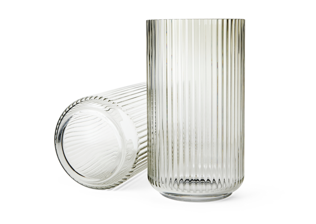 Lyngby Vase Mouth Blown Glass in Smoke