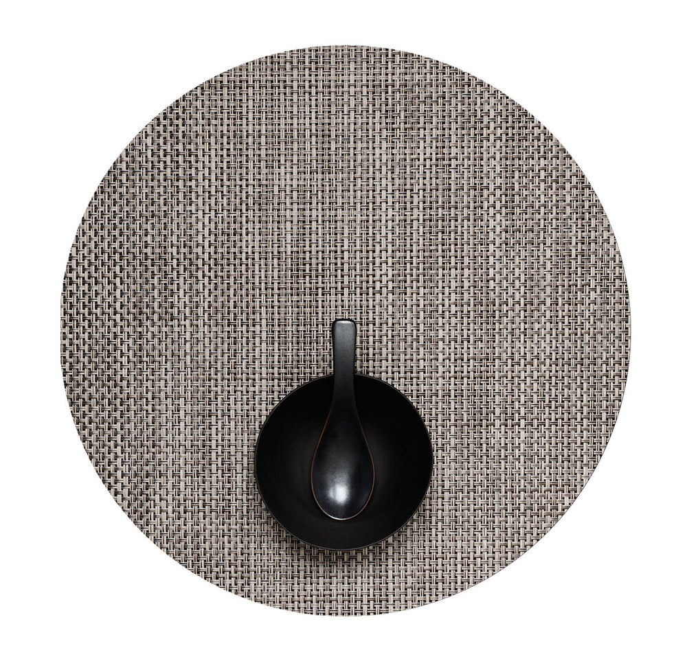 Basketweave Round Placemat in Oyster