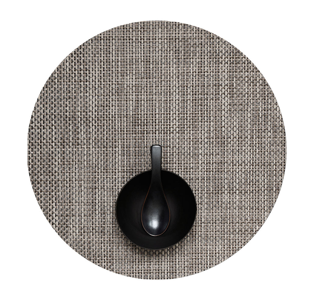 Basketweave Round Placemat in Oyster