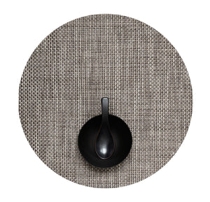 Basketweave Round Placemat in Oyster