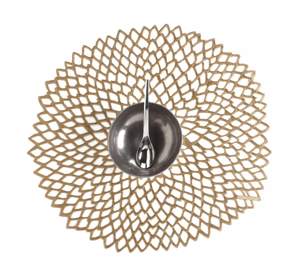 Pressed Dahlia Placemat in Brass