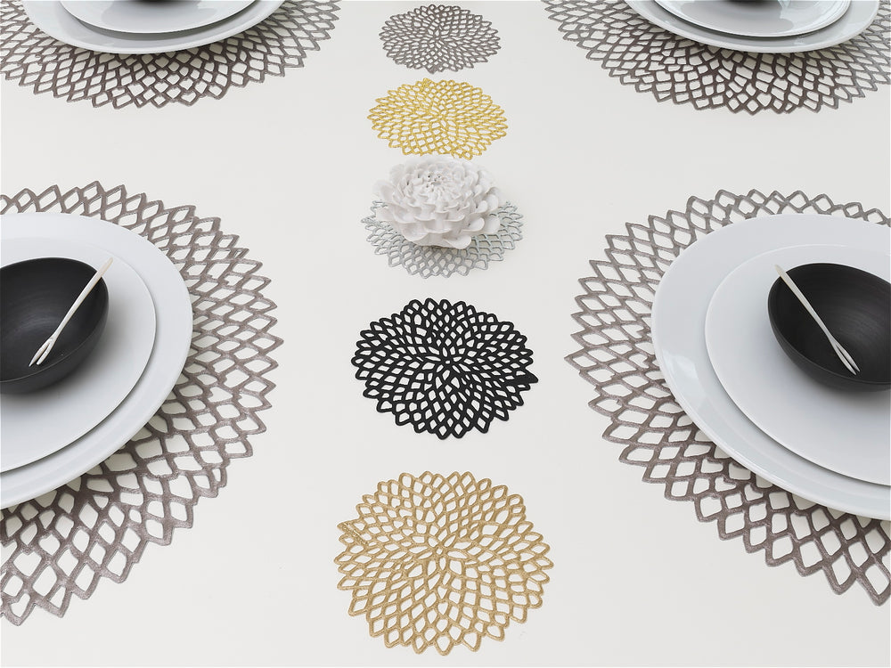 Pressed Dahlia Placemat in Gunmetal