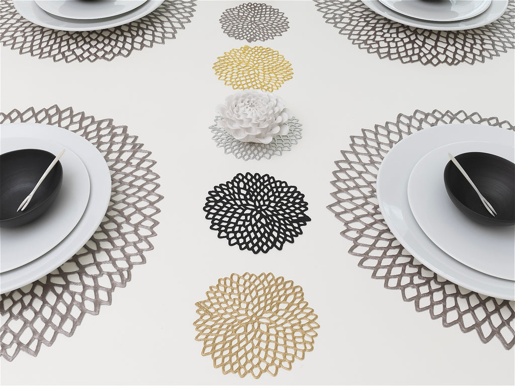 Pressed Dahlia Placemat in Gunmetal