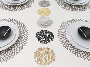 Pressed Dahlia Placemat in Gunmetal