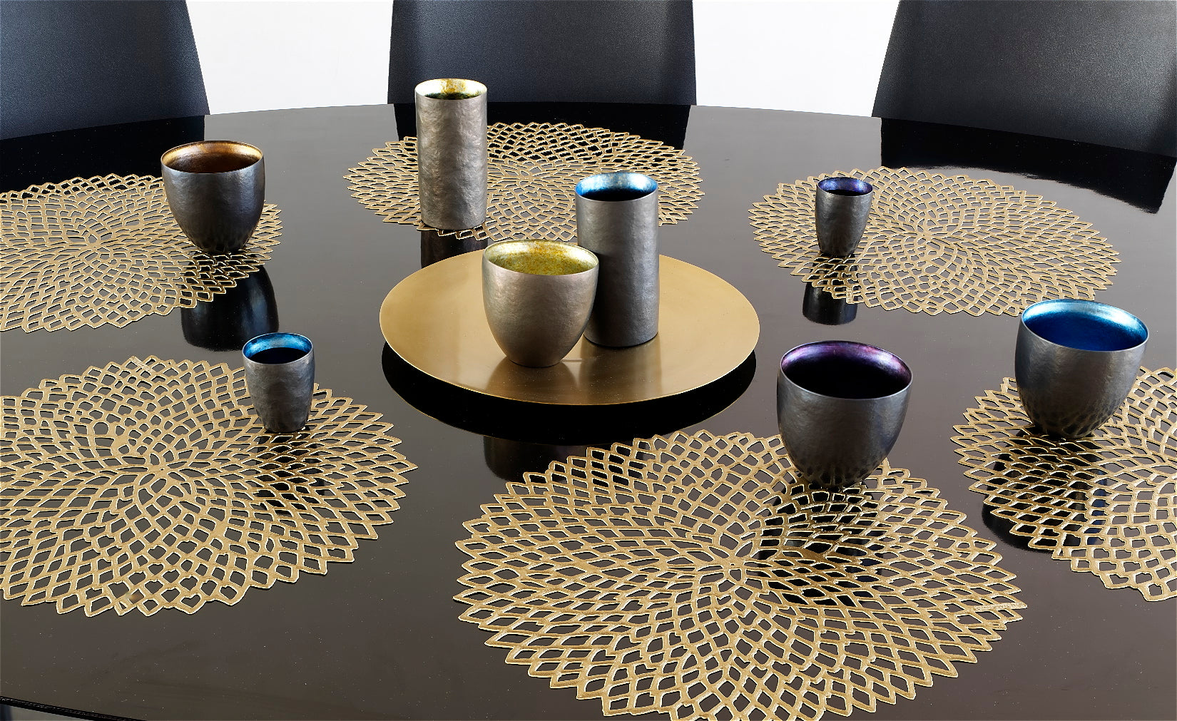 Pressed Dahlia Placemat in Brass