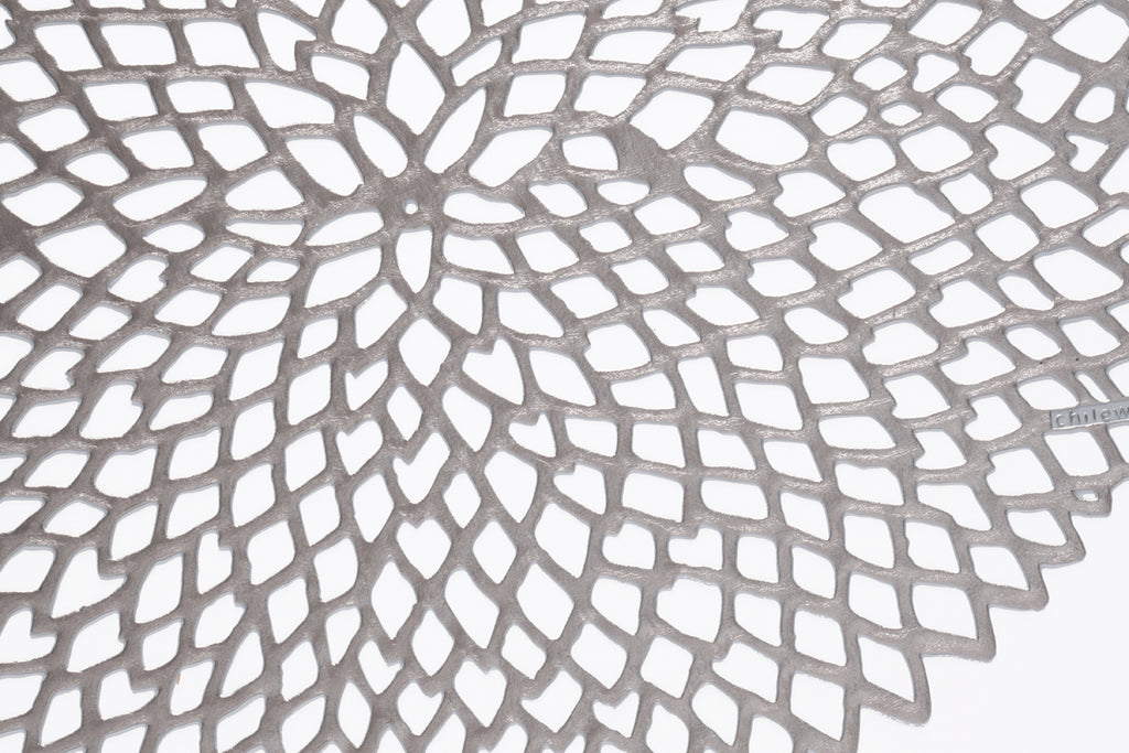 Pressed Dahlia Placemat in Gunmetal