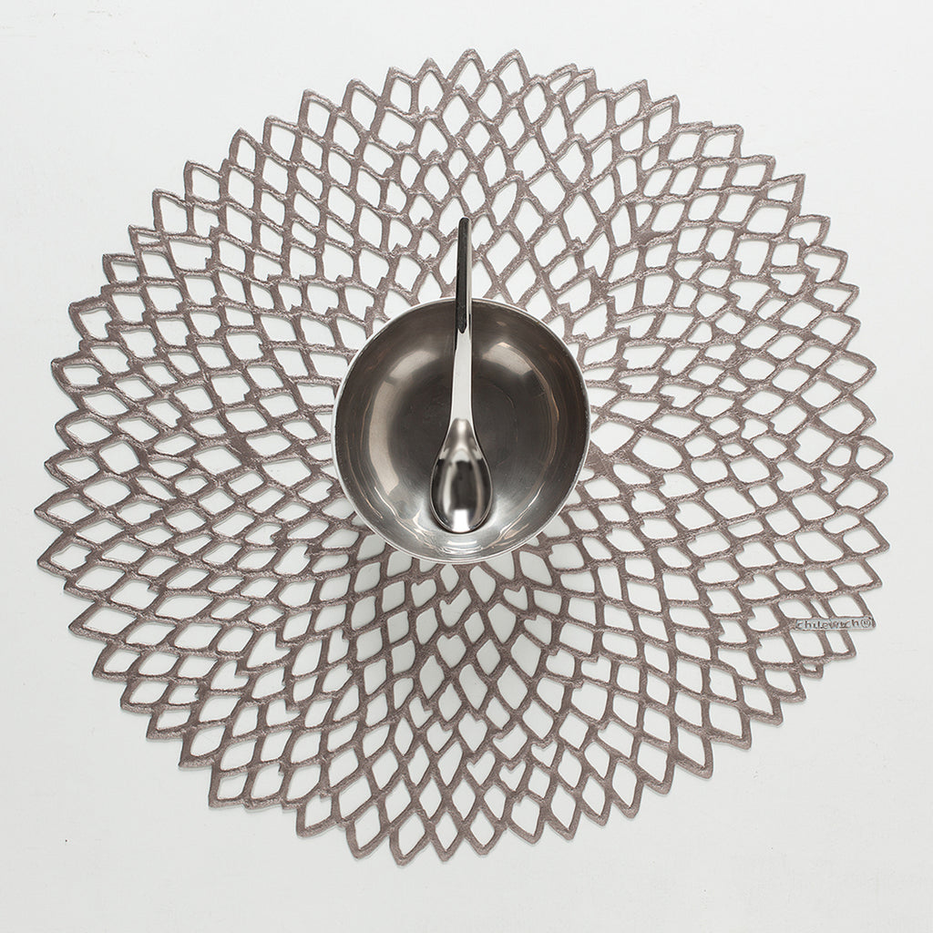 Pressed Dahlia Placemat in Gunmetal