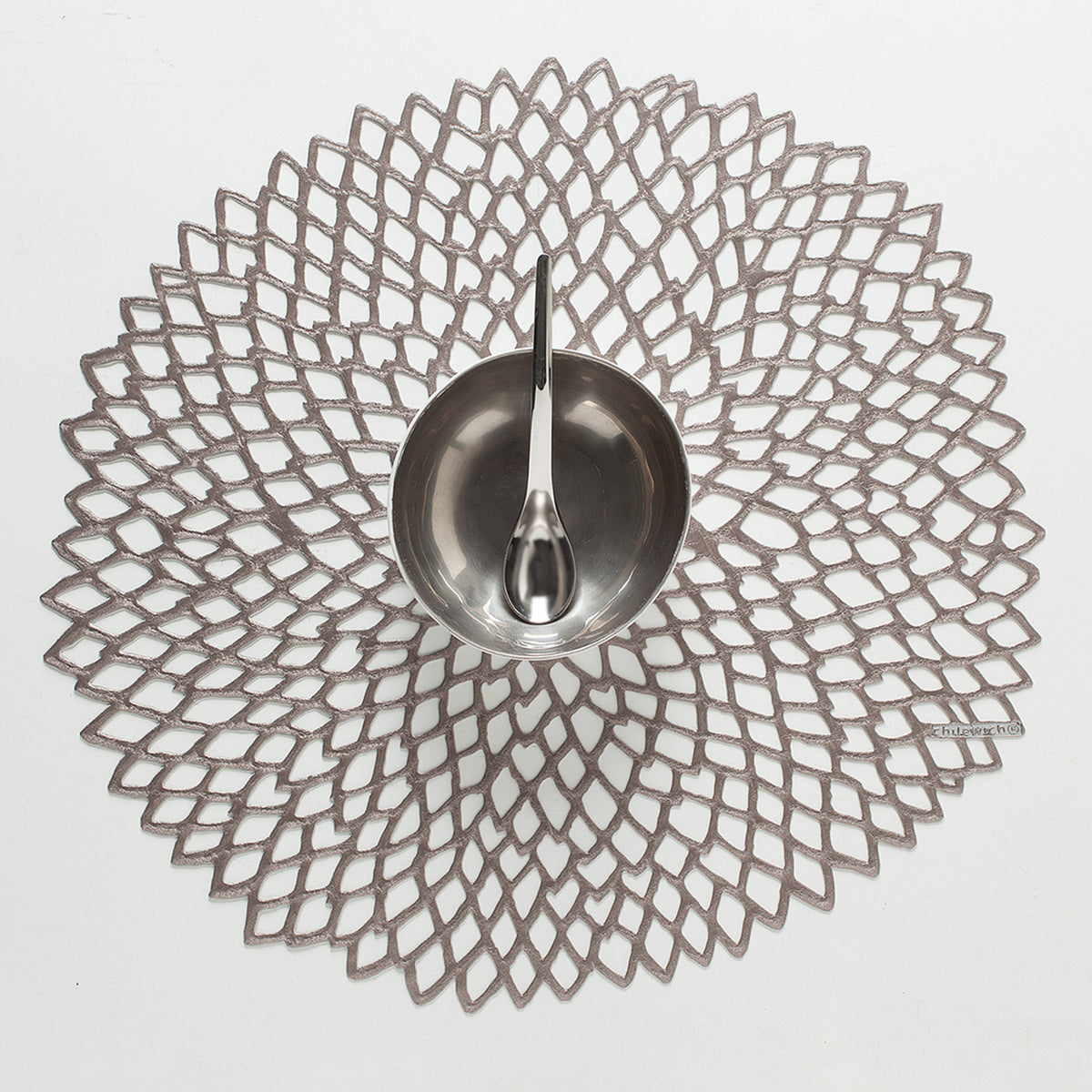 Pressed Dahlia Placemat in Gunmetal
