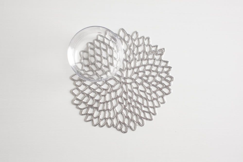 Pressed Dahlia Placemat in Silver