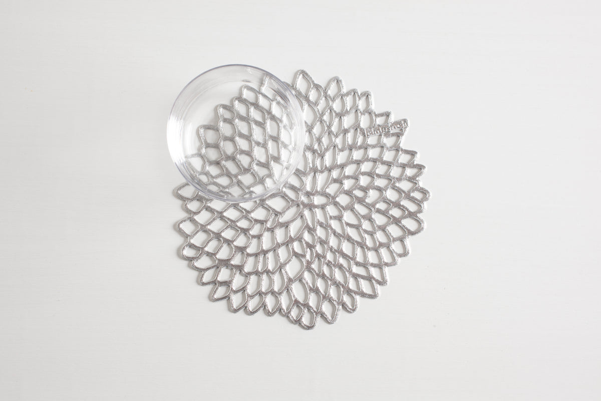 Pressed Dahlia Placemat in Silver