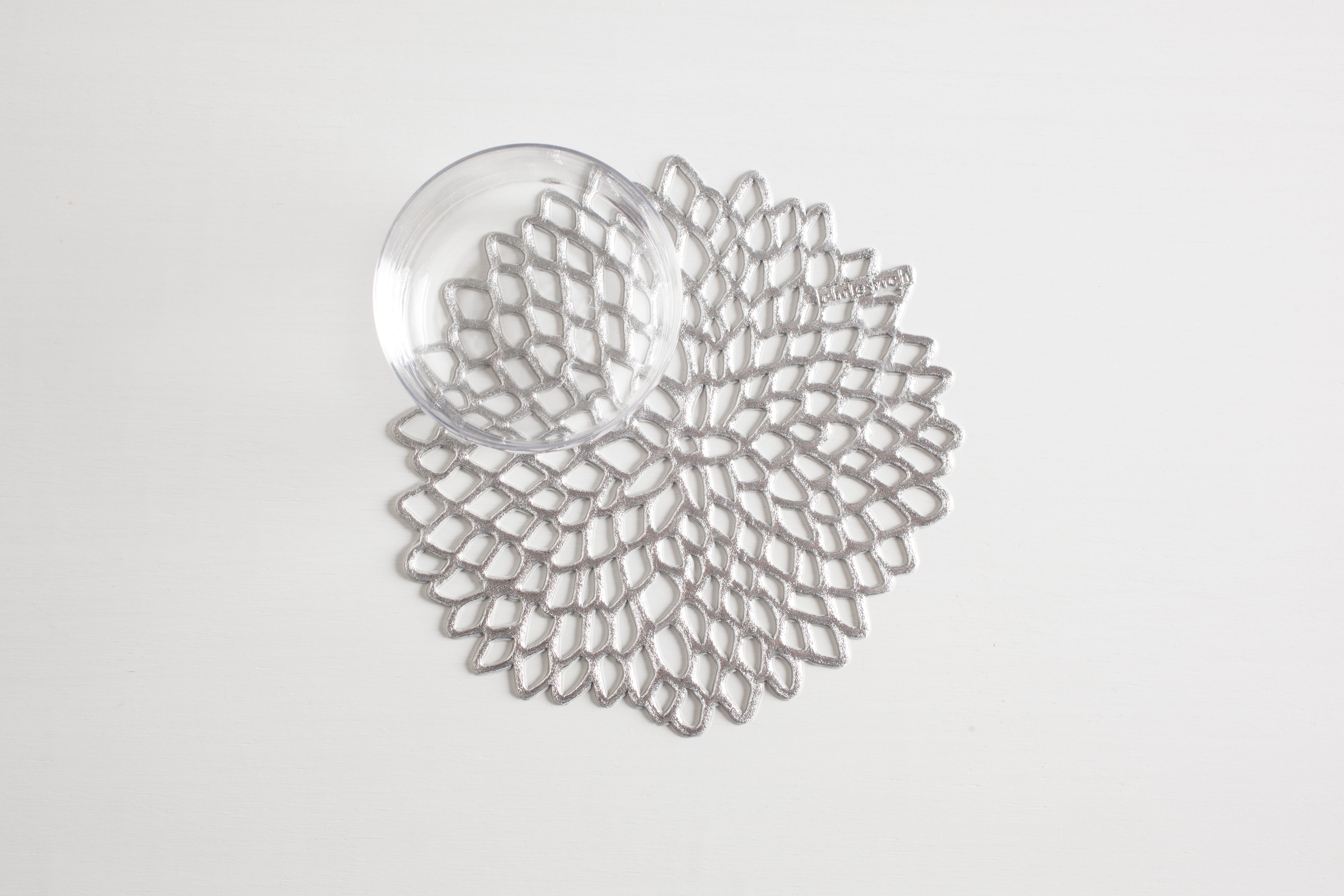 Pressed Dahlia Placemat in Silver