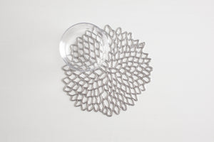 Pressed Dahlia Placemat in Silver