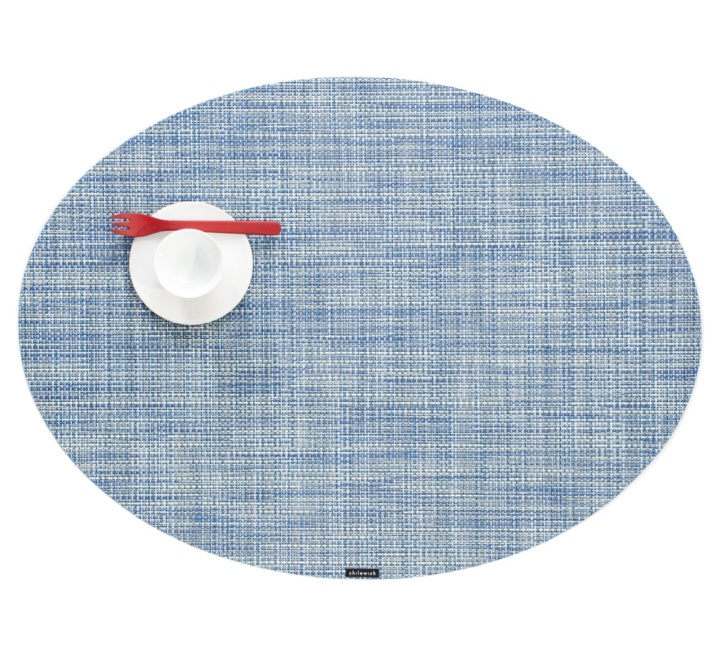 Mini Basketweave Round Placemat in Chambray