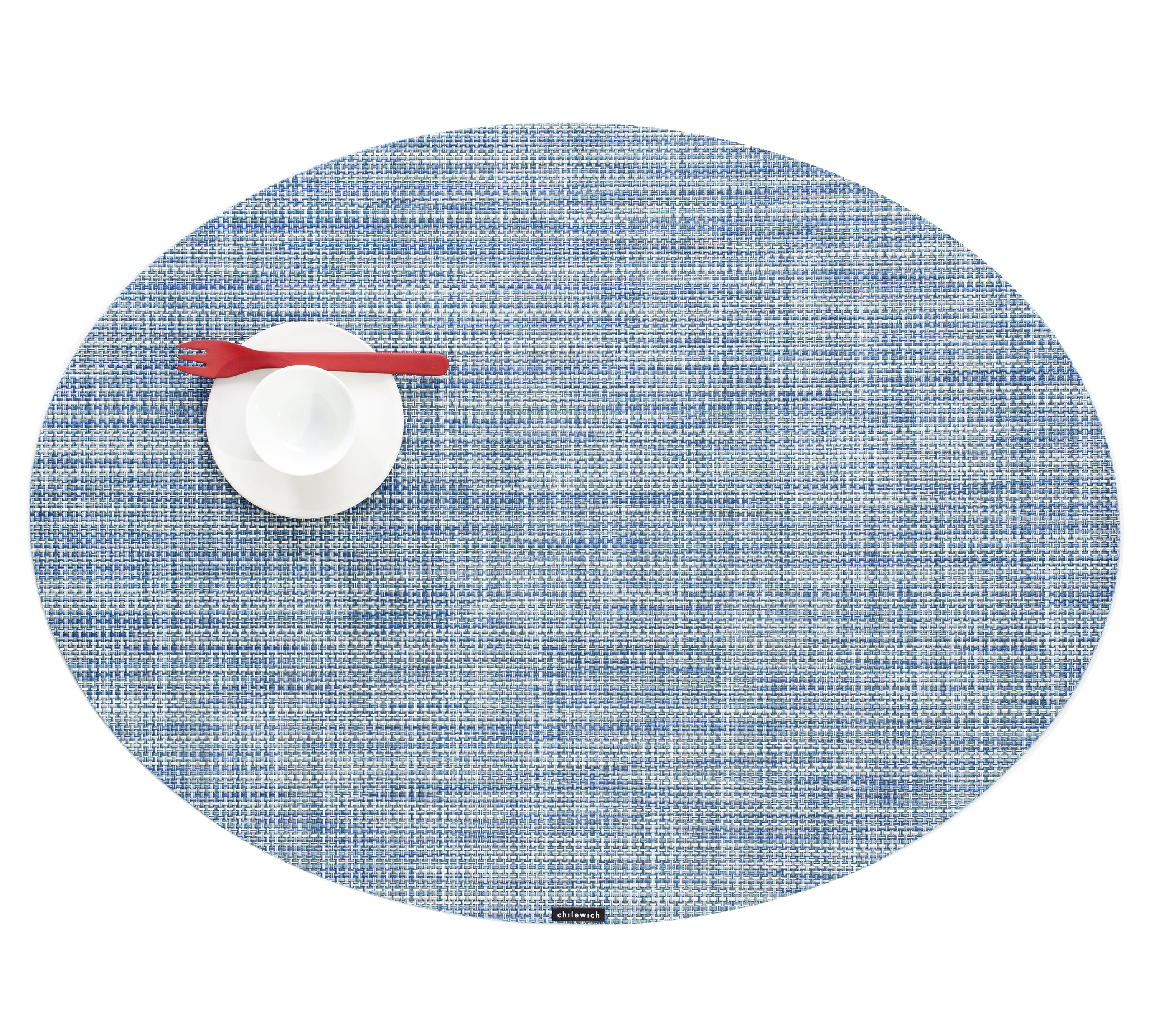 Mini Basketweave Round Placemat in Chambray