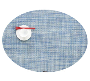 Mini Basketweave Round Placemat in Chambray