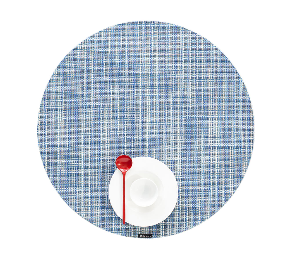 Mini Basketweave Round Placemat in Chambray