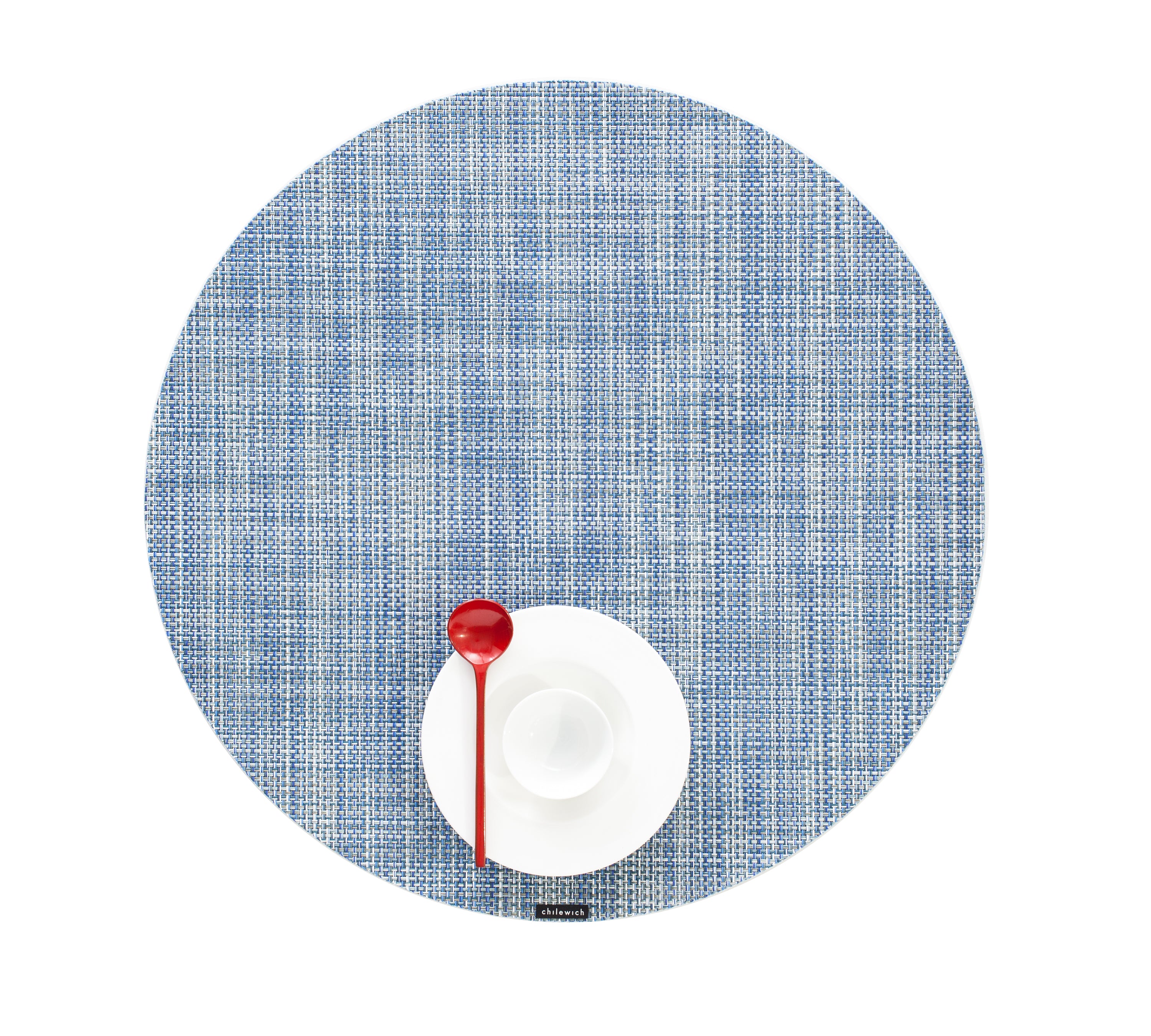 Mini Basketweave Round Placemat in Chambray