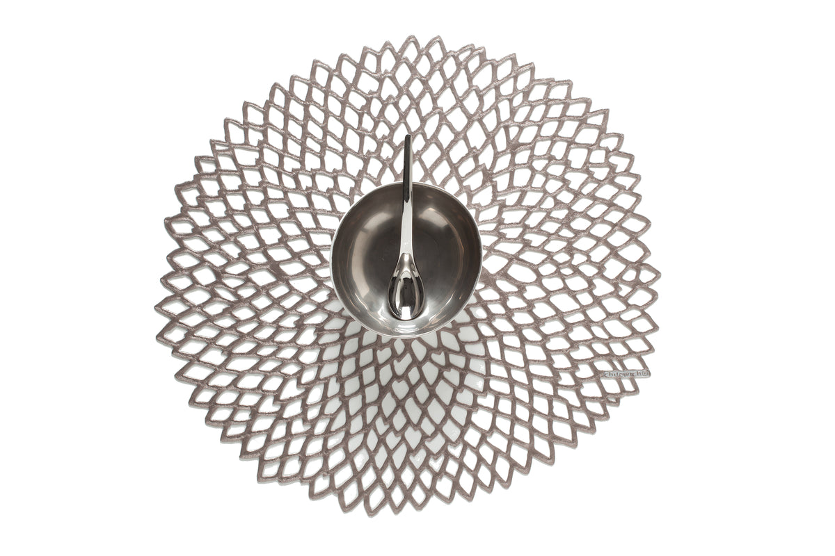 Pressed Dahlia Placemat in Gunmetal