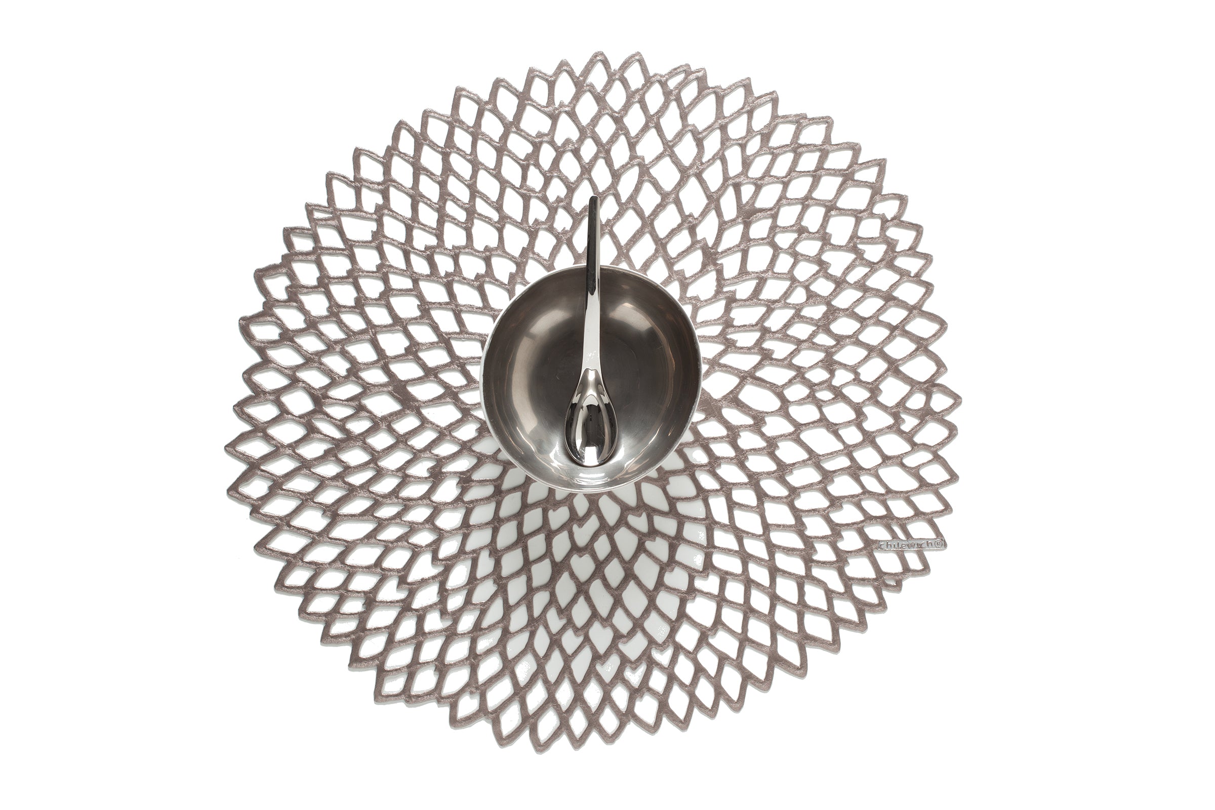 Pressed Dahlia Placemat in Gunmetal