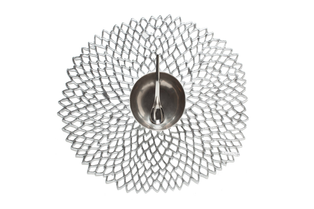 Pressed Dahlia Placemat in Silver
