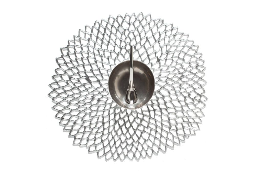 Pressed Dahlia Placemat in Silver