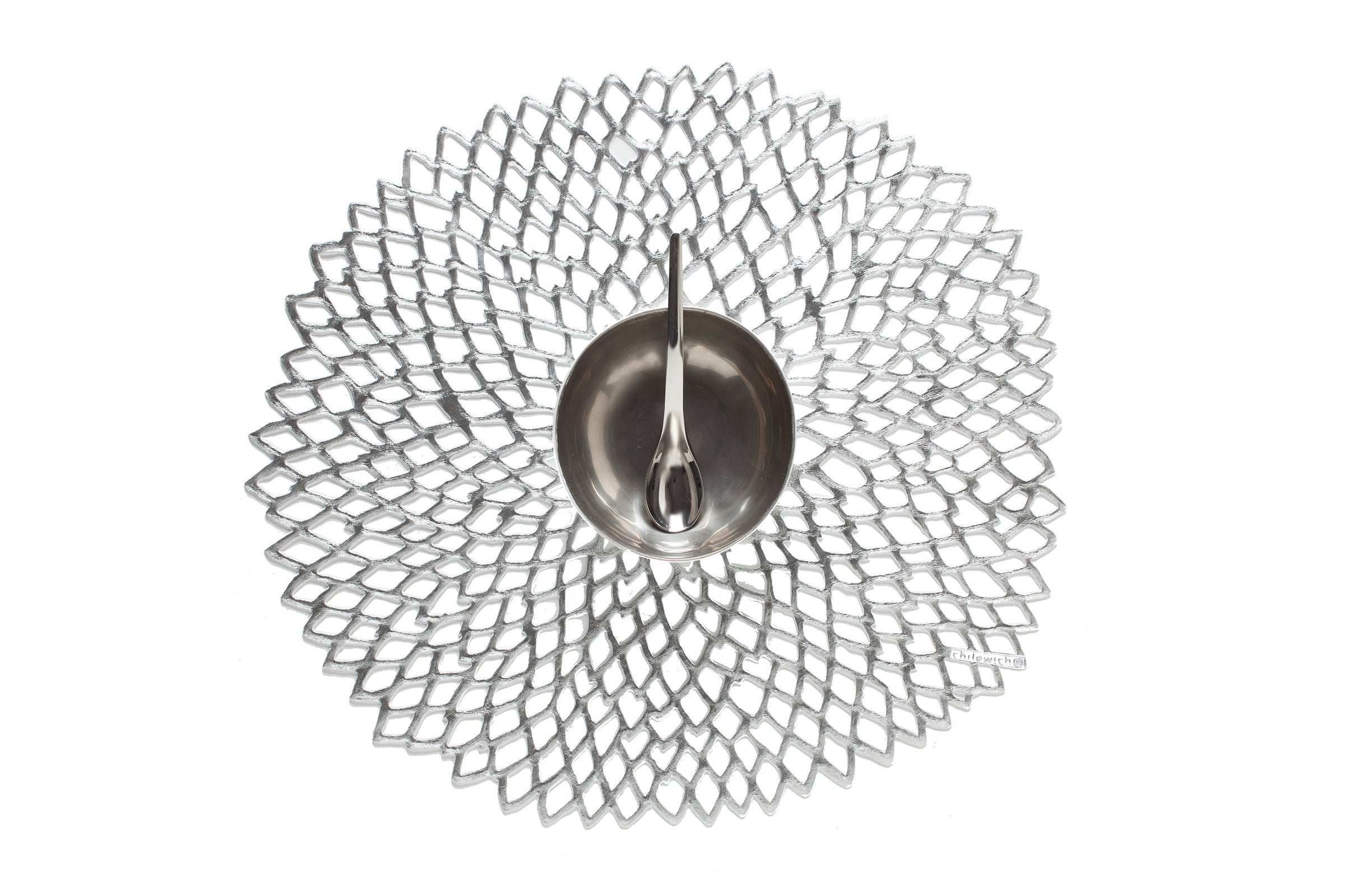Pressed Dahlia Placemat in Silver