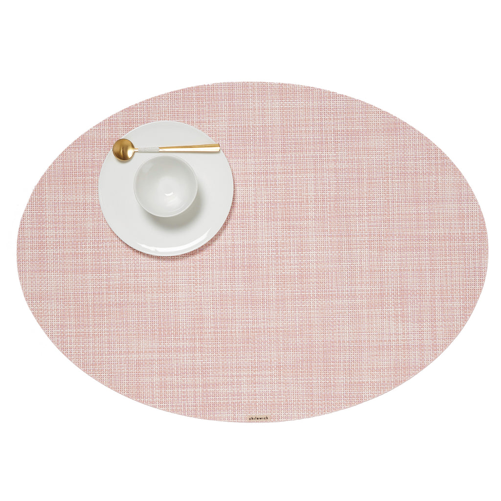 Mini Basketweave Round Placemat in Blush