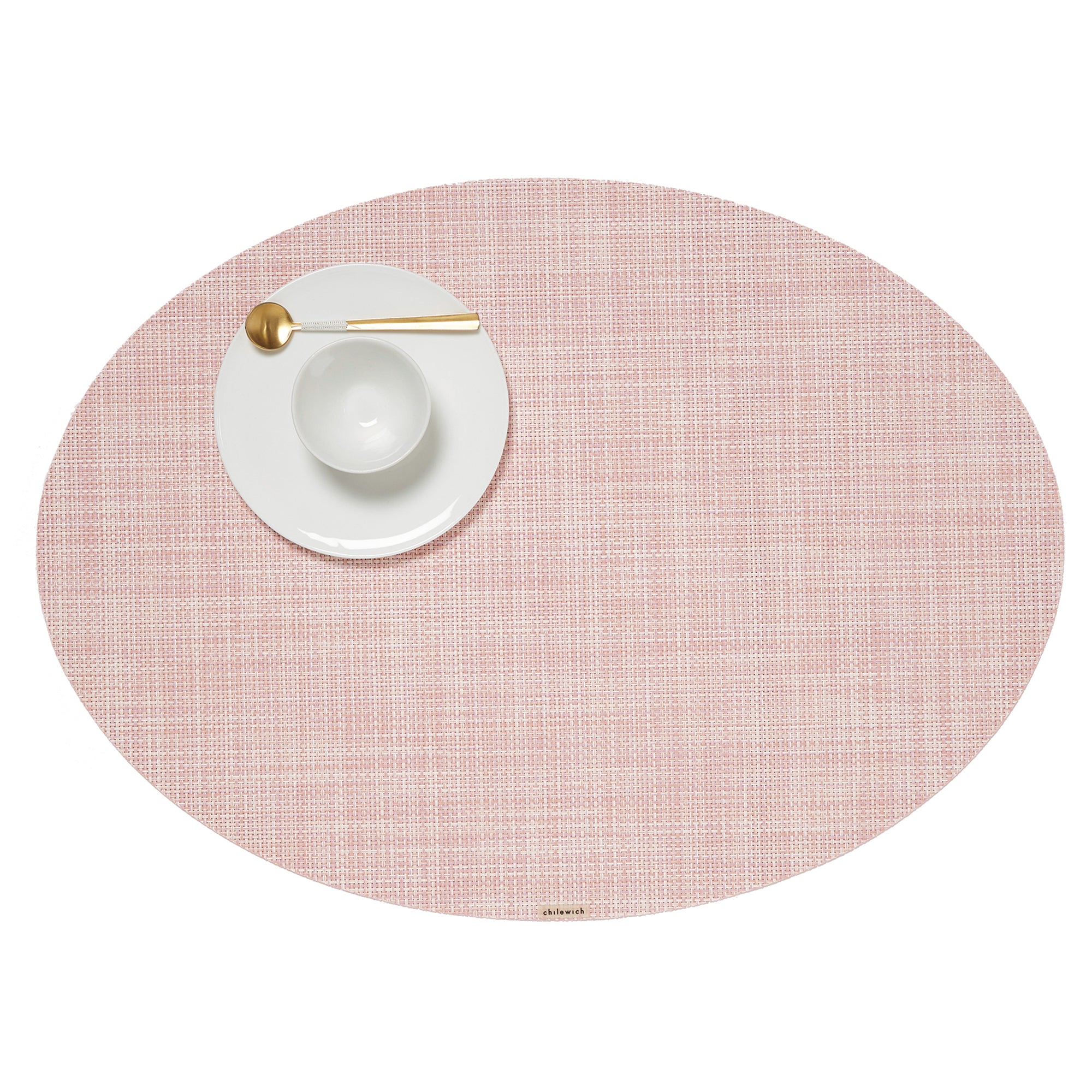 Mini Basketweave Round Placemat in Blush