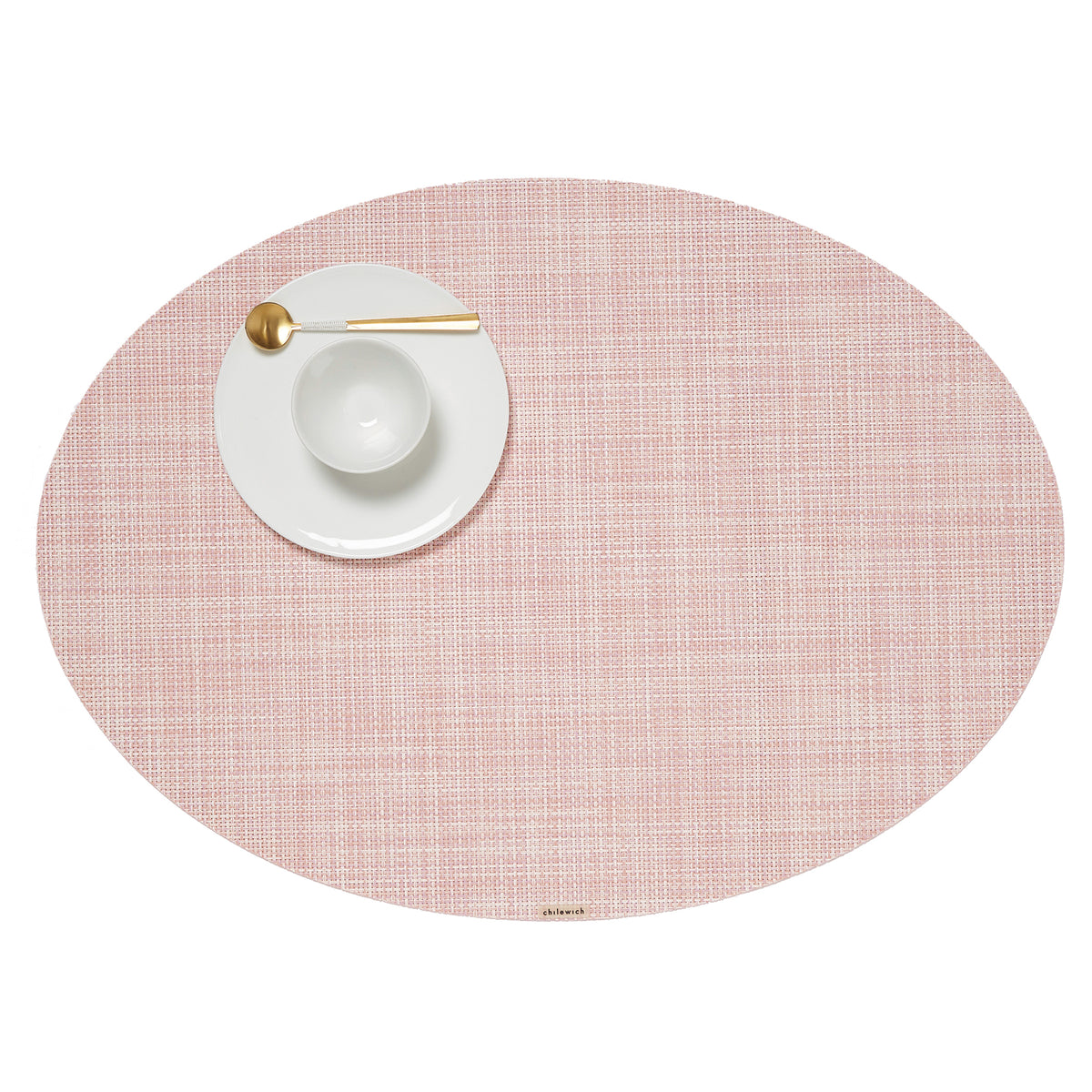 Mini Basketweave Round Placemat in Blush