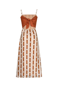 Nativa Linen Midi Dress in Horse Reins