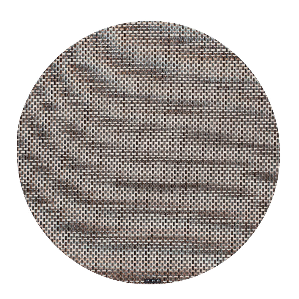 Basketweave Round Placemat in Oyster