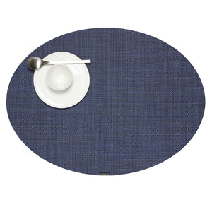 Mini Basketweave Round Placemat in Indigo