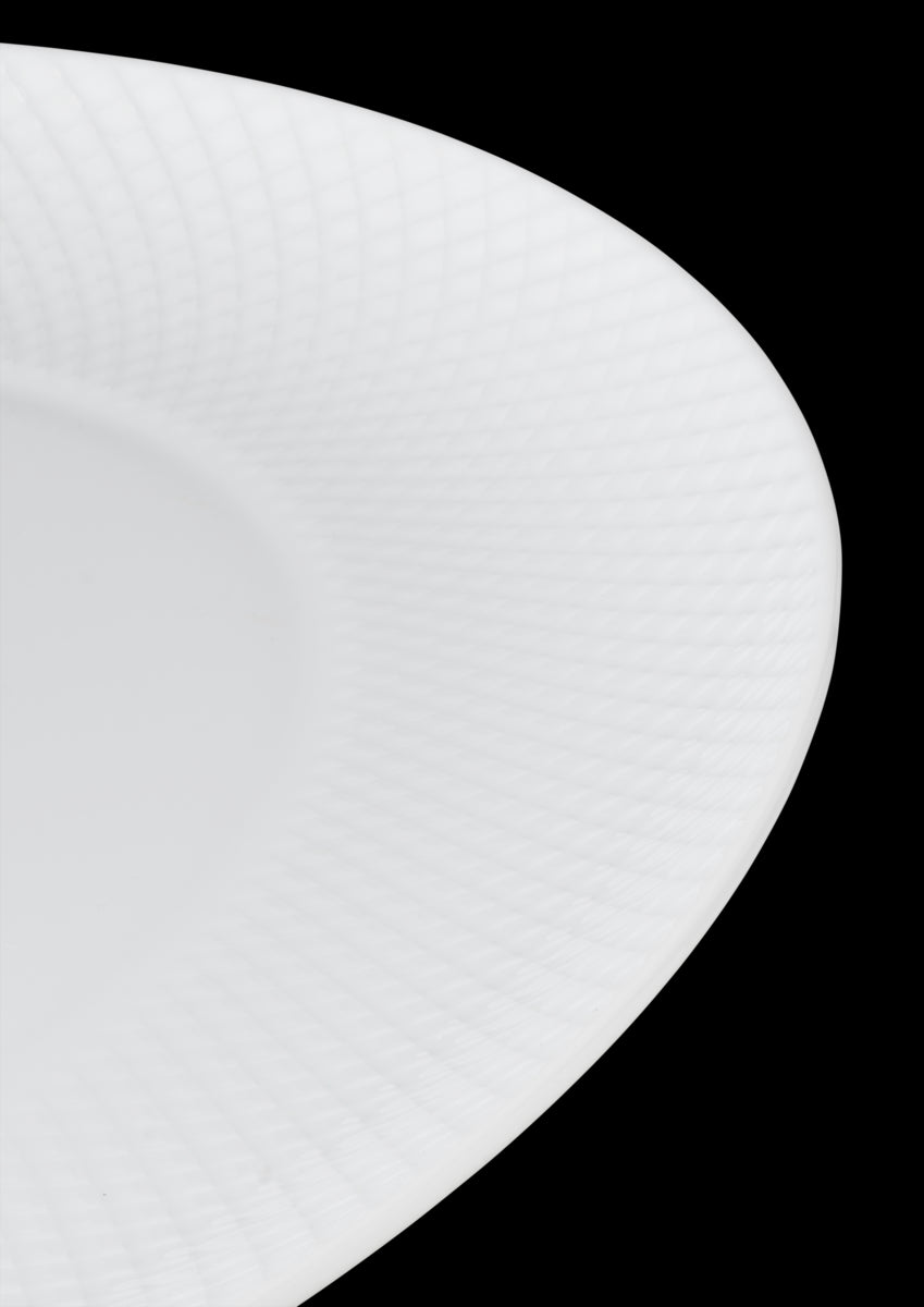 Lyngby Porcelain Rhombe Oval Serving Dish in White