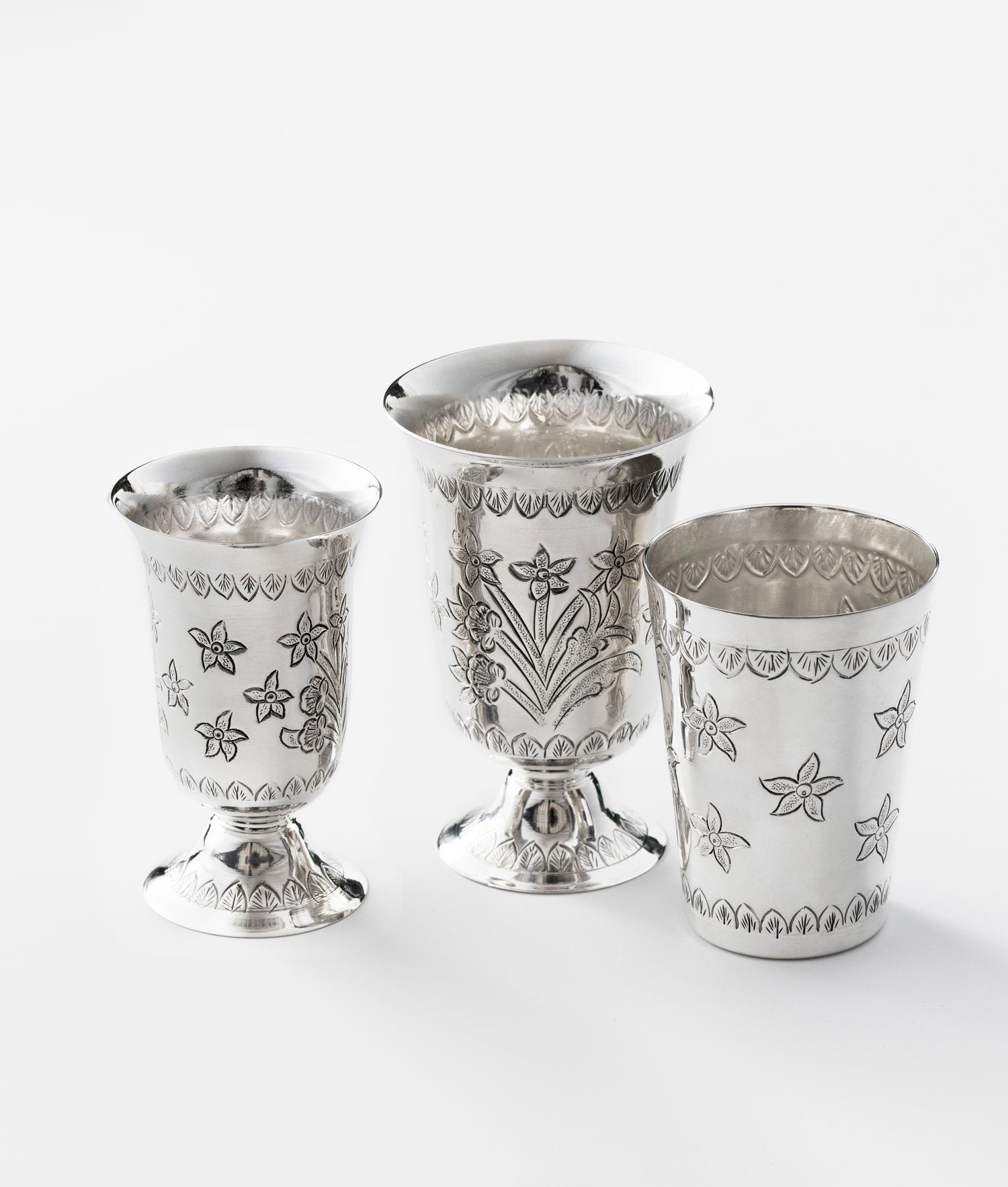 Agra Floral Silver Vase