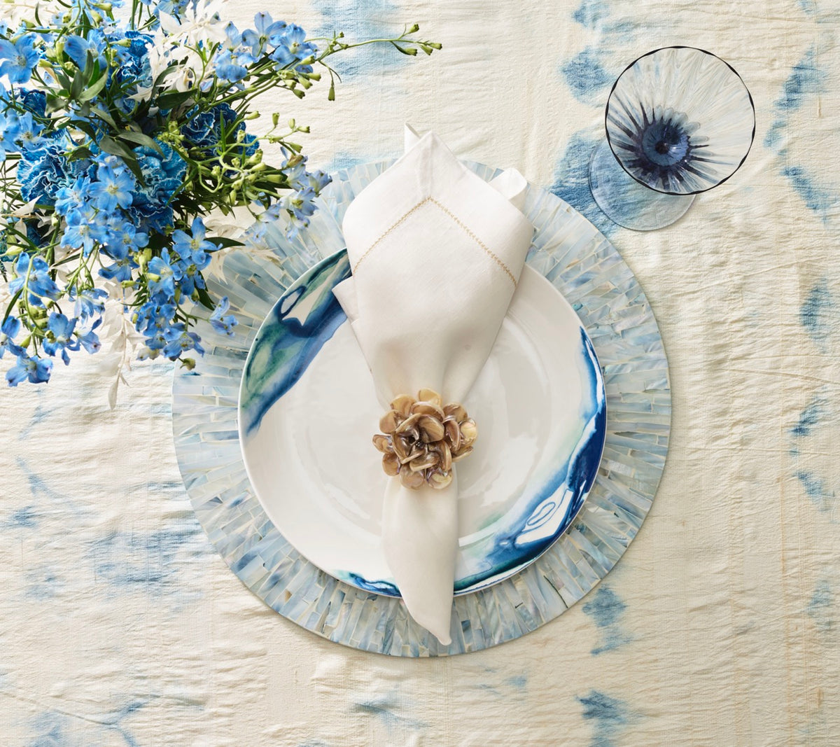 Tahiti Placemat in Periwinkle, Set of 4