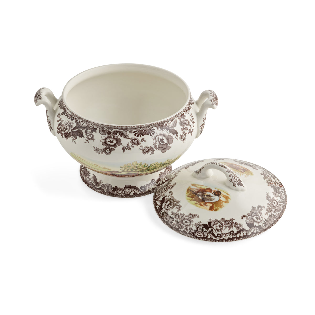 Woodland Soup Tureen with Cover Rabbit, Quail, & Pintail