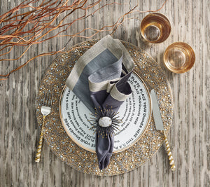 Dip Dye Napkin in Gray & Black, Set of 4