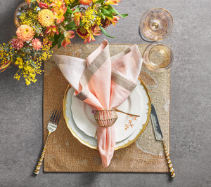 Dip Dye Napkin in Blush & Gold, Set of 4